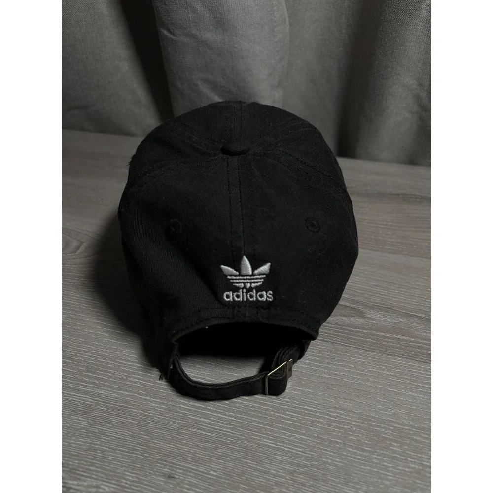Adidas Originals Trefoil Baseball Cap Black Cotton Adjustable Dad Hat Streetwear